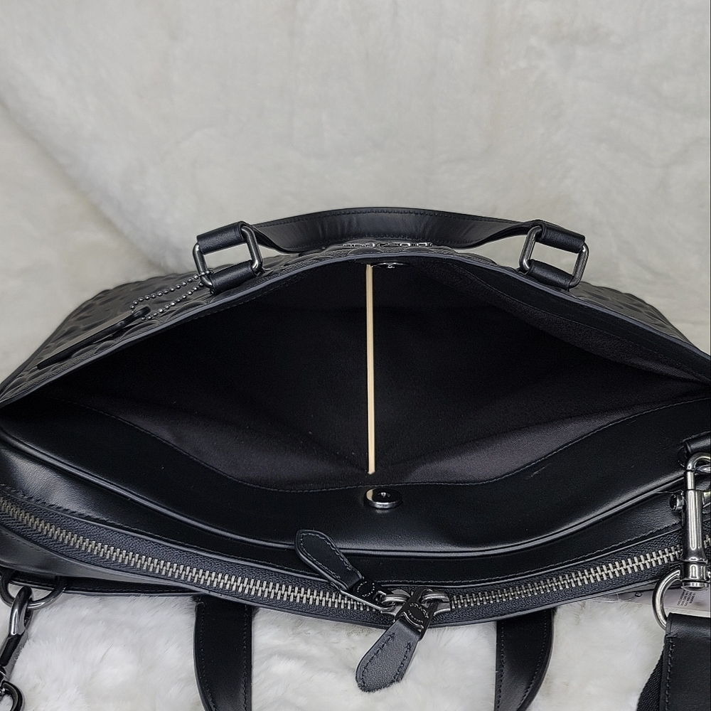 😘 NWT Coach 2 SET Laptop Bag Briefcase Wallet Designer Signature Embossed - Picture 11 of 14
